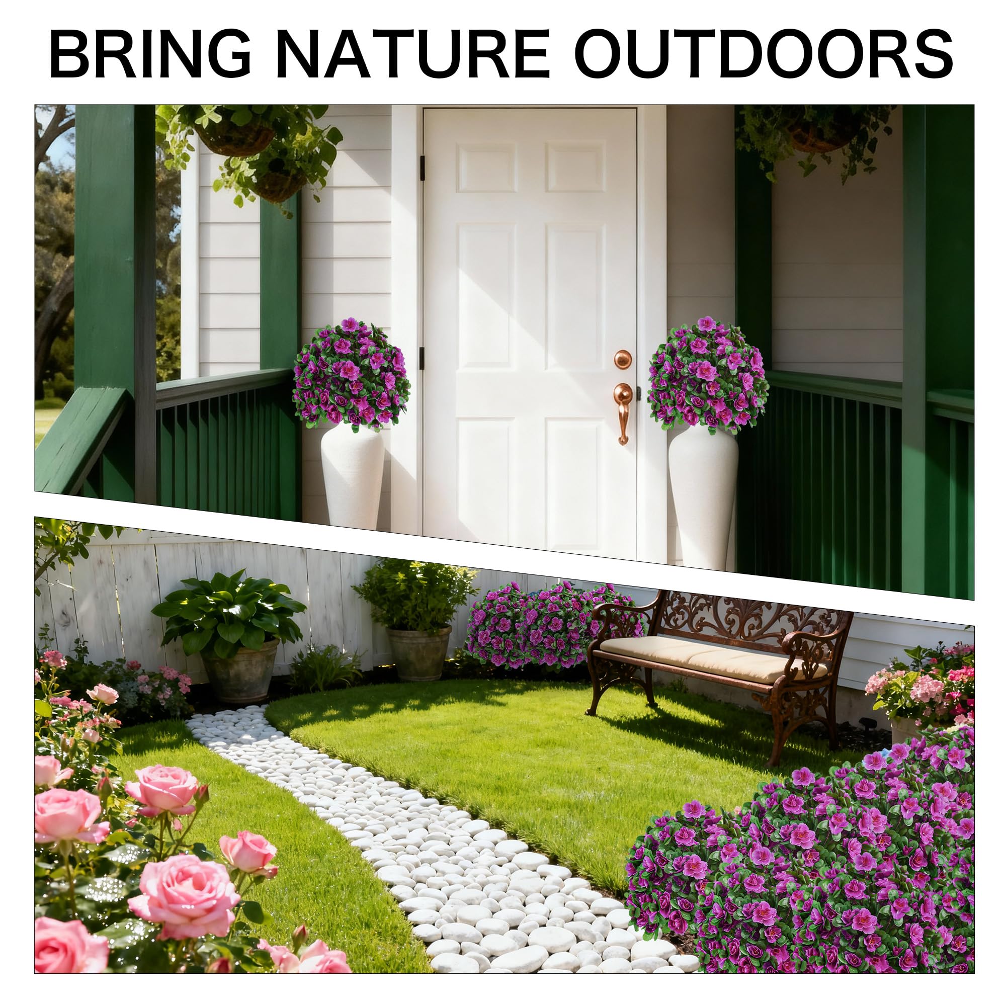 AZXVT maintenance-free outdoor decor that never needs watering or pruning.