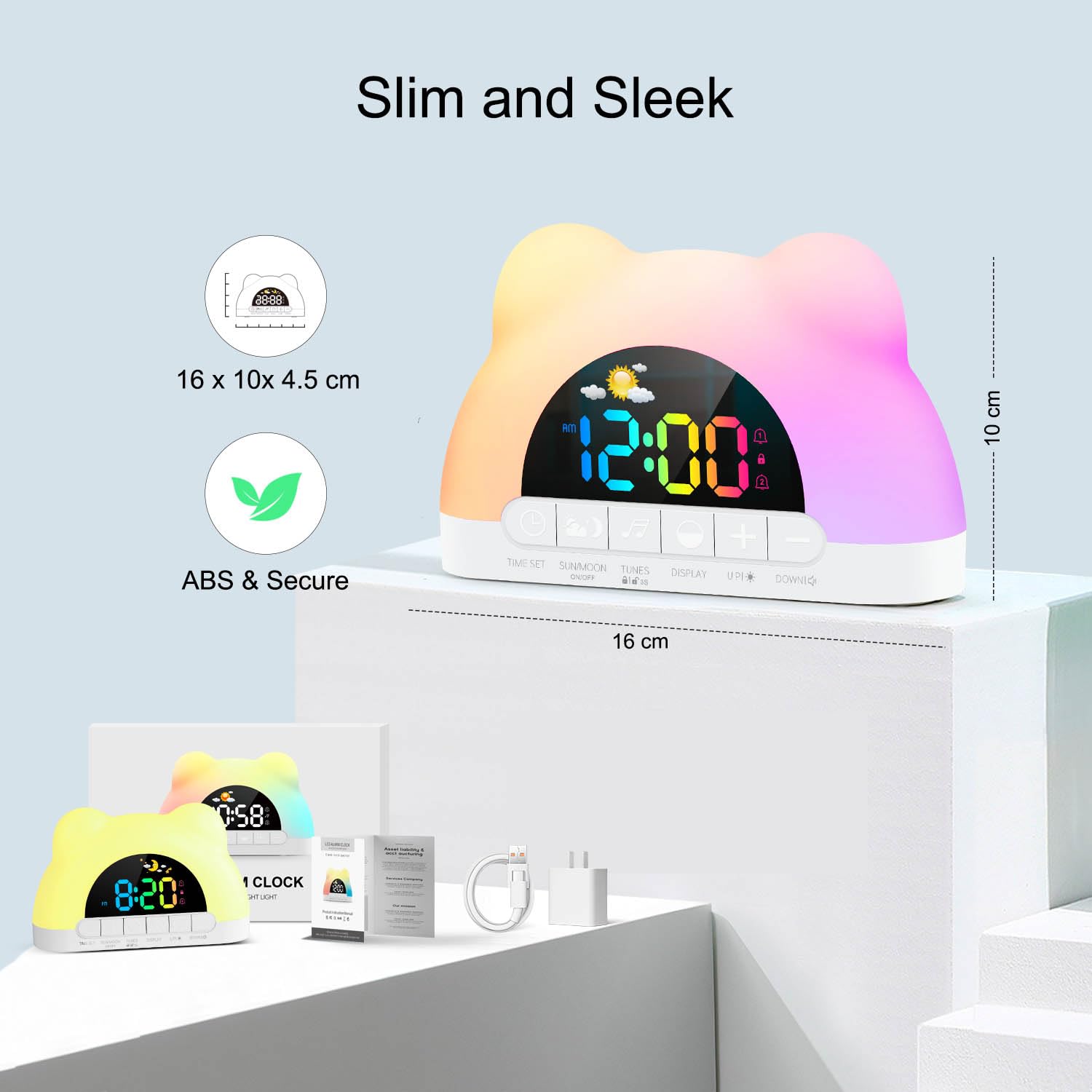 Azyh clock child lock feature keeps settings safe from changes.