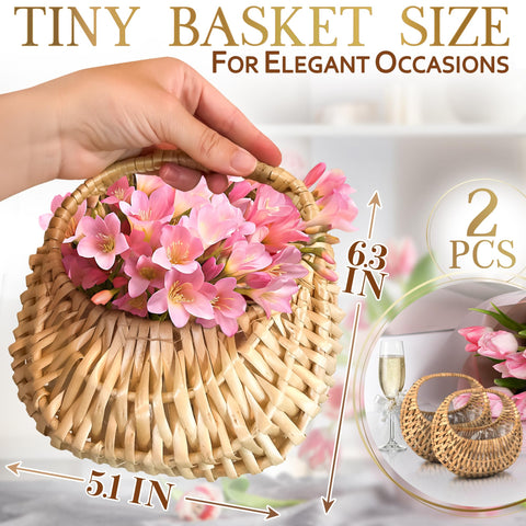 AZZORI wicker flower basket with liner keeps petals neat and clean