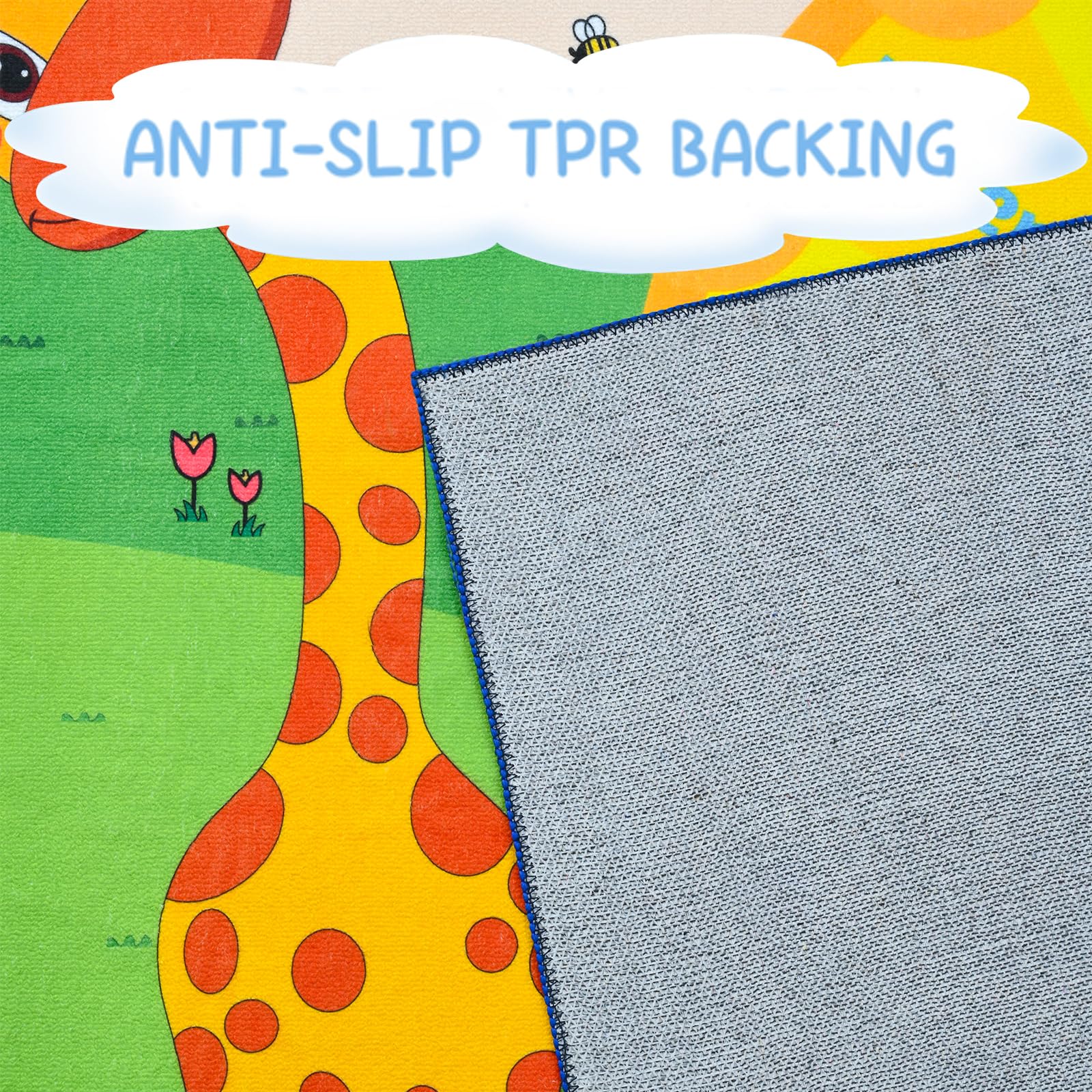 B BENRON high-traffic playroom rug withstands daily kid use.