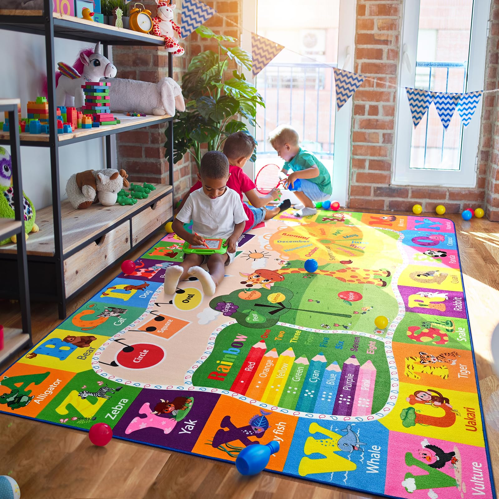 B BENRON fold-roll design rug for easy storage after playtime.