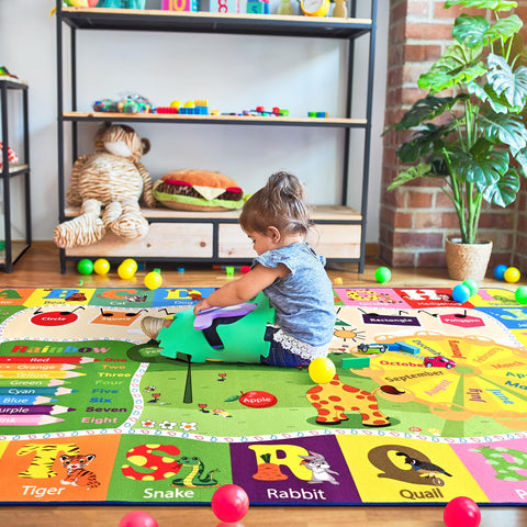 B BENRON washable kids rug easy cleaning keeps colors vibrant.