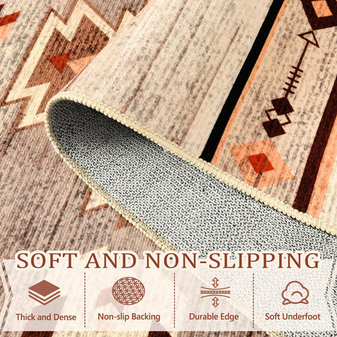 B BENRON Western Rug ideal for bedrooms, adding cozy texture underfoot.