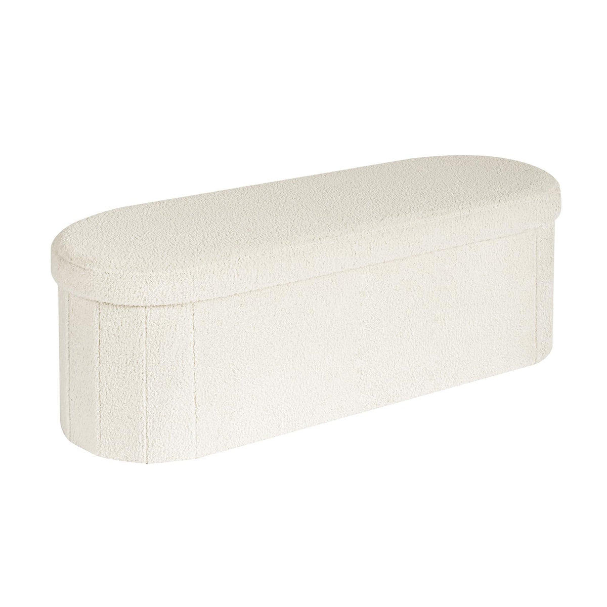 B FSOBEIIALEO ottoman with plush sherpa fabric and hidden storage.