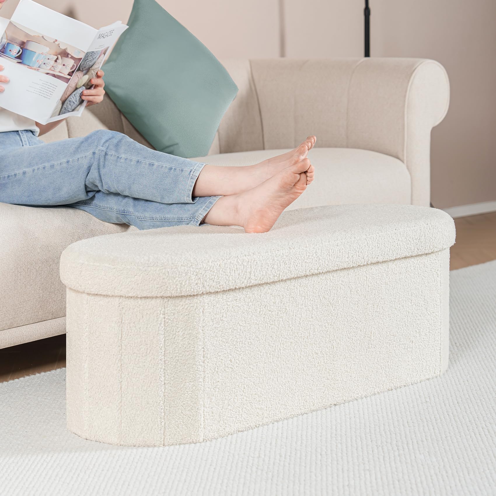 B FSOBEIIALEO sturdy MDF frame supports up to 600 lbs static load.
