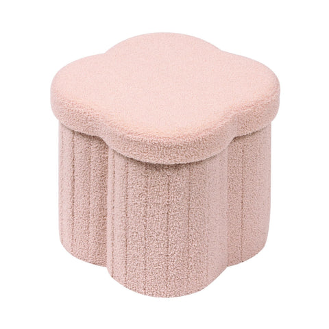 B FSOBEIIALEO flowers ottoman front view with decorative shape and hidden storage.