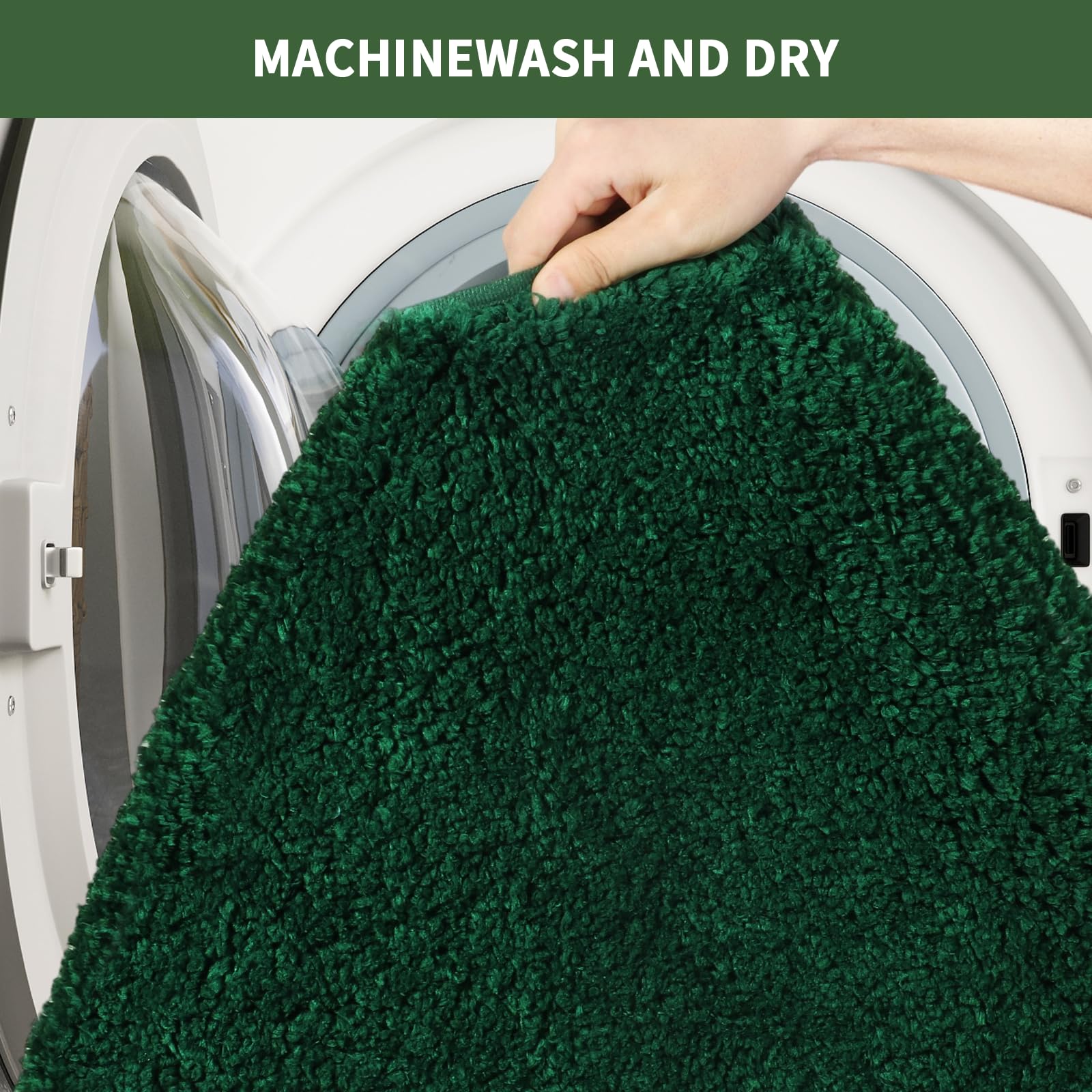 Baahrnom machine washable rug set easy care and quick drying.