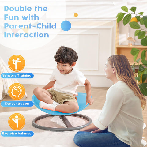 BABAMU Spinning Chair blue packaging and easy assembly.
