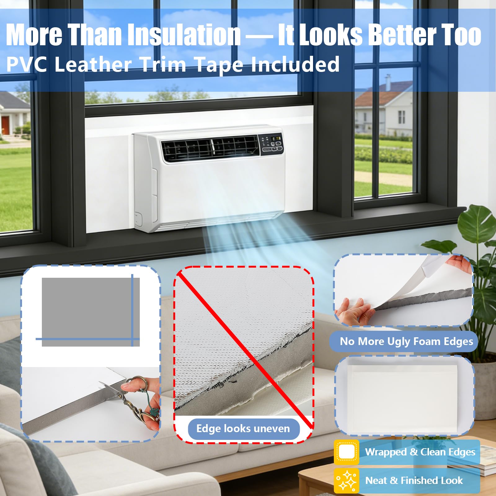 Babeezy complete side and top coverage kit seals gaps around window units