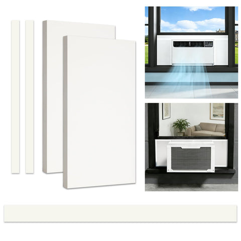 Babeezy window AC side panels with aluminum foil reduce drafts for a cozier room
