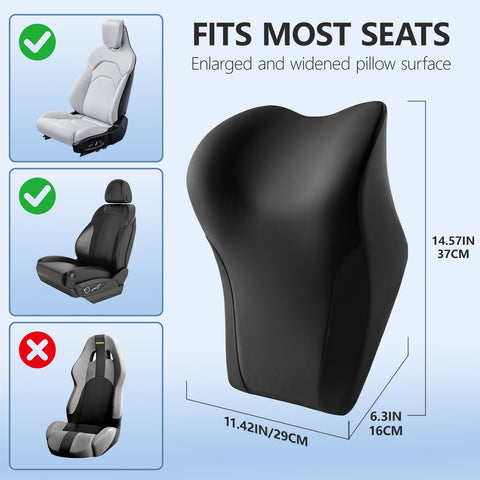 BABUR headrest pillow with adjustable strap fits cars securely