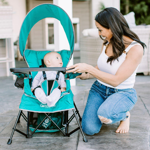 Go with Me Venture chair snack tray enables easy on-the-go snacks