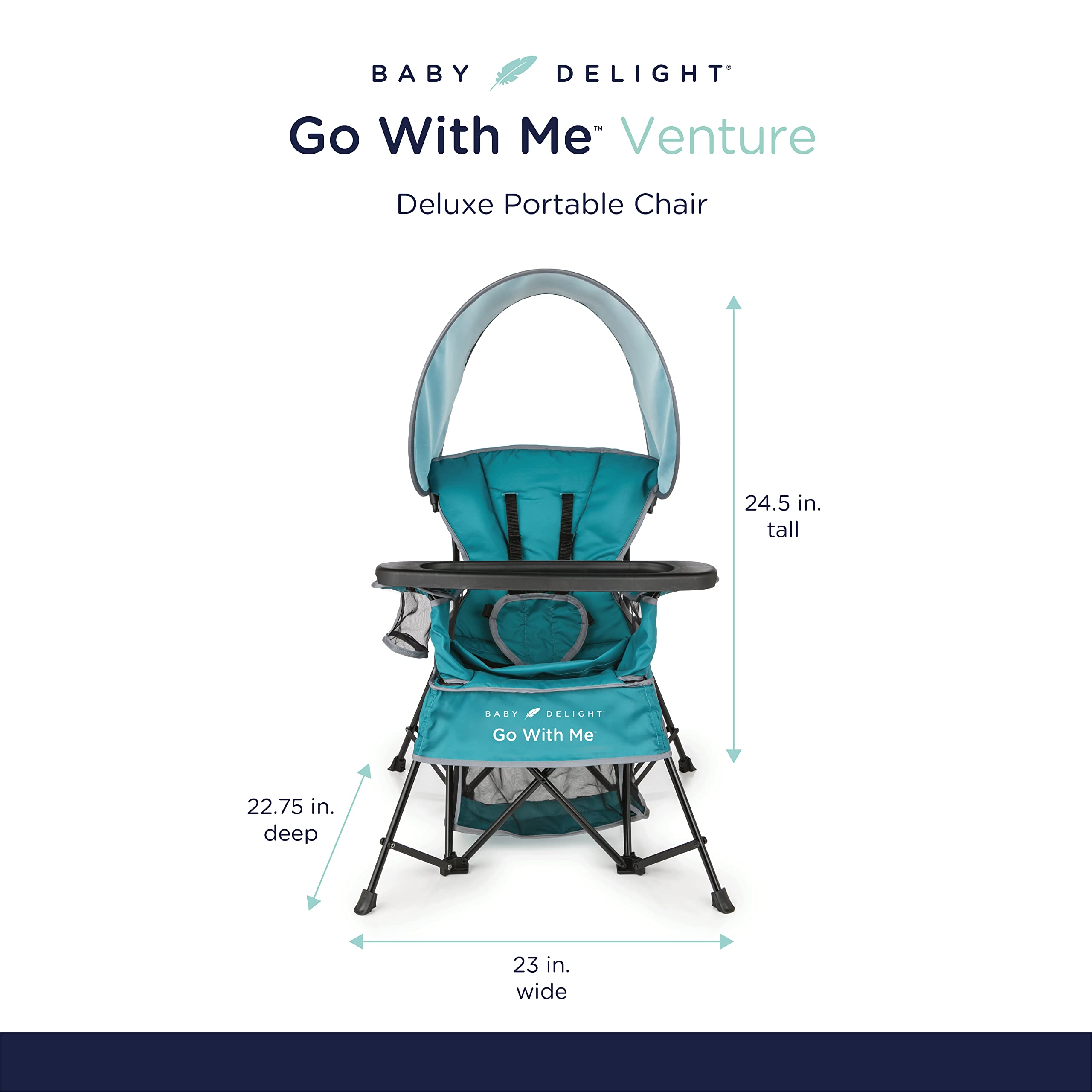 Go with Me Venture chair sun canopy provides shade during outdoor meals