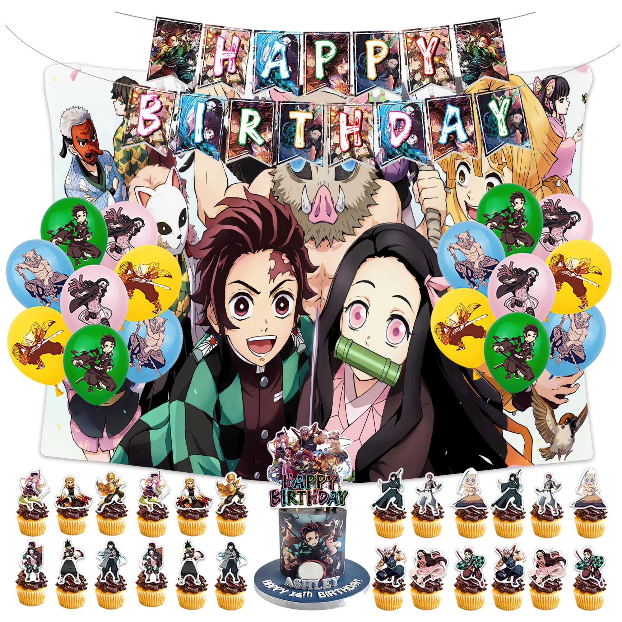 Babymiu Anime Birthday Banner brightens walls and photo backdrops.