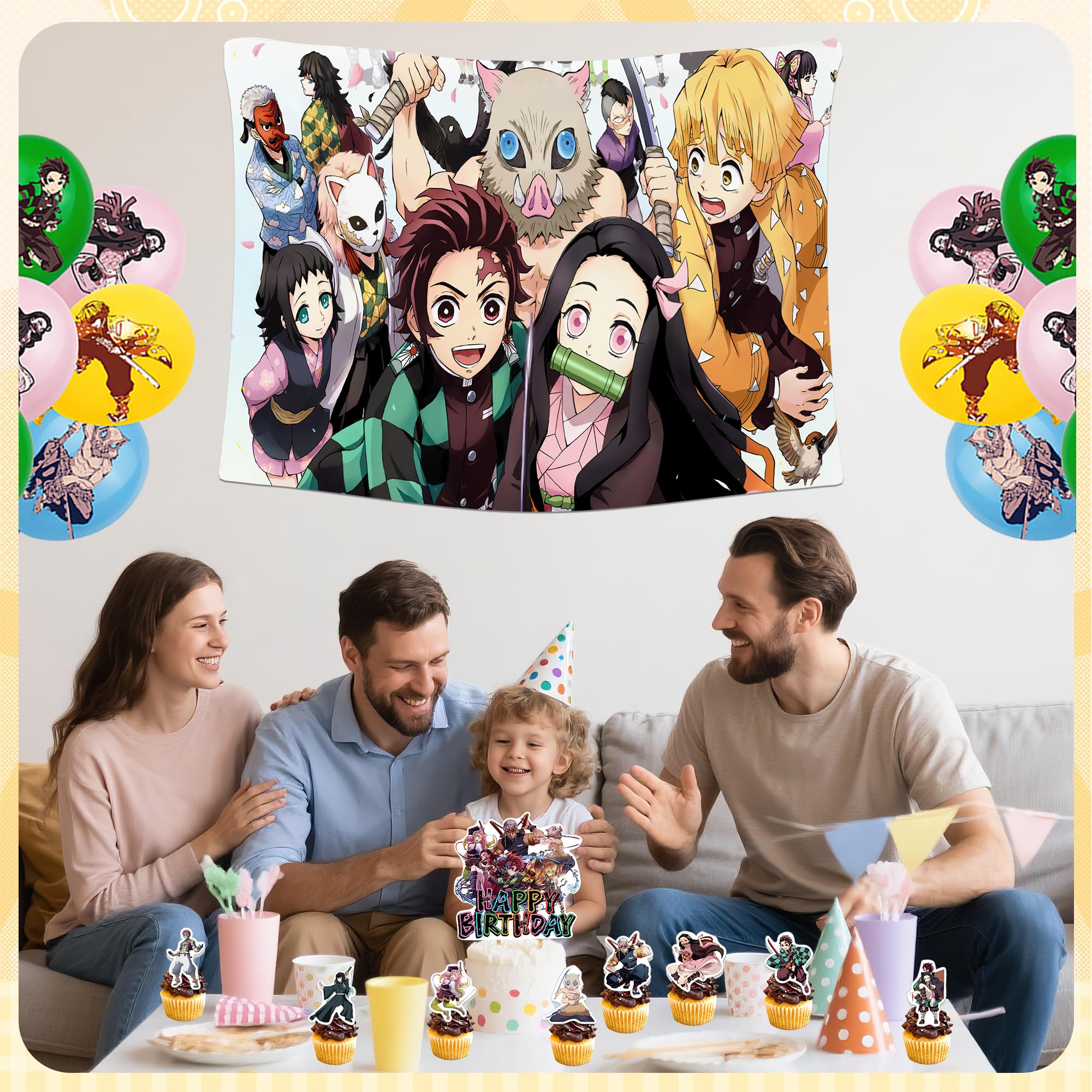 Babymiu cupcake toppers set decorates desserts with anime flair.