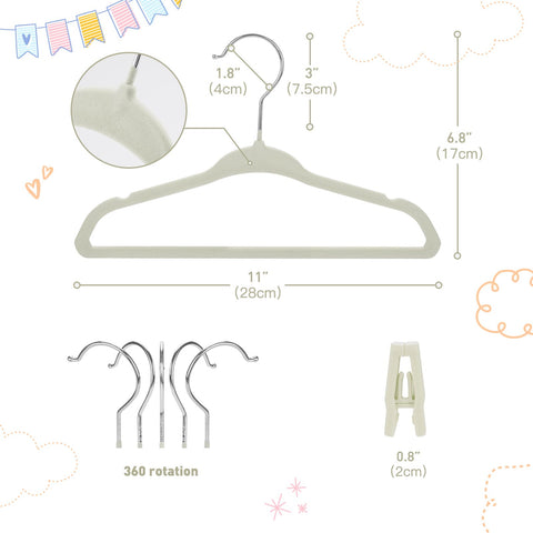 BABYRISH velvet non-slip finish keeps tiny outfits securely in place.