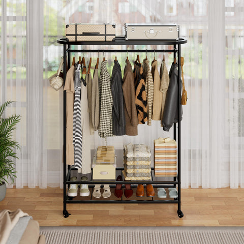 BACEKOLL clothes rack assembly includes clear instructions for quick setup.