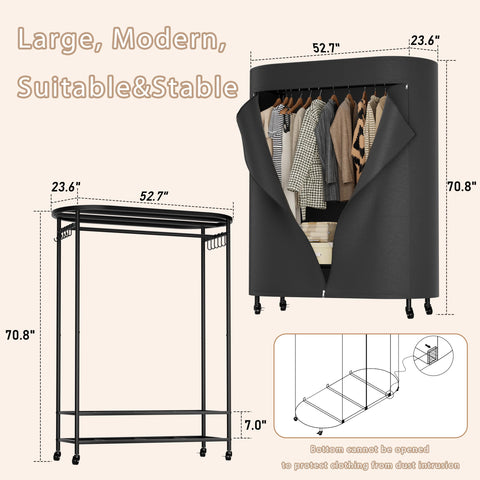 BACEKOLL clothes rack dustproof cover emphasizes protection from dust and moisture.