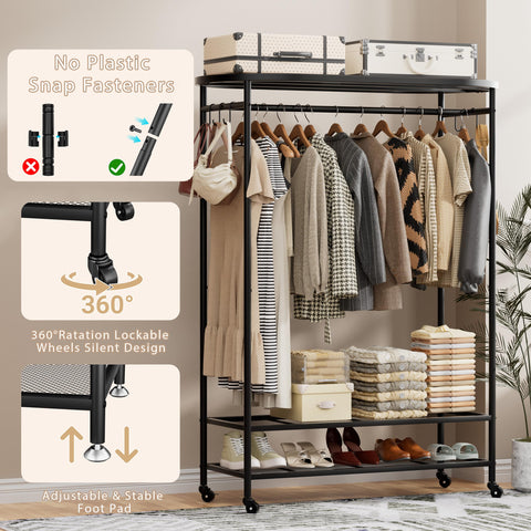 BACEKOLL clothes rack carbon steel frame ensures durability and rust resistance.