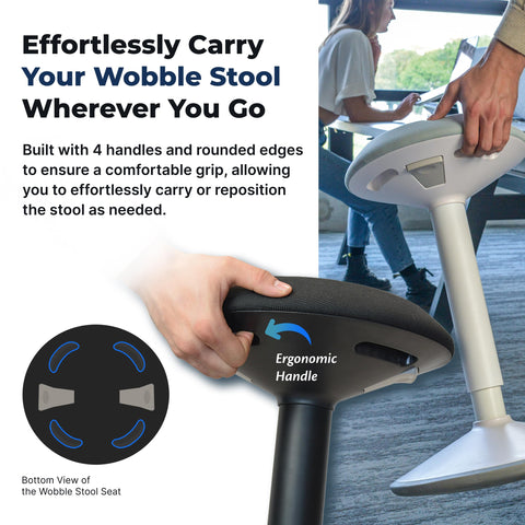 Backerz swivel stool enables easy reach to nearby tools