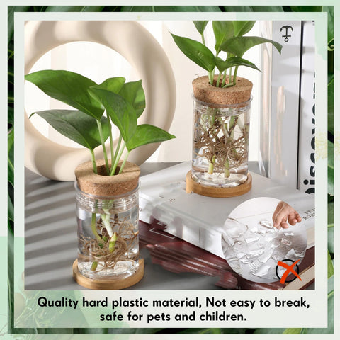 Baderke propagation bamboo stand elevates the vase on a desk.