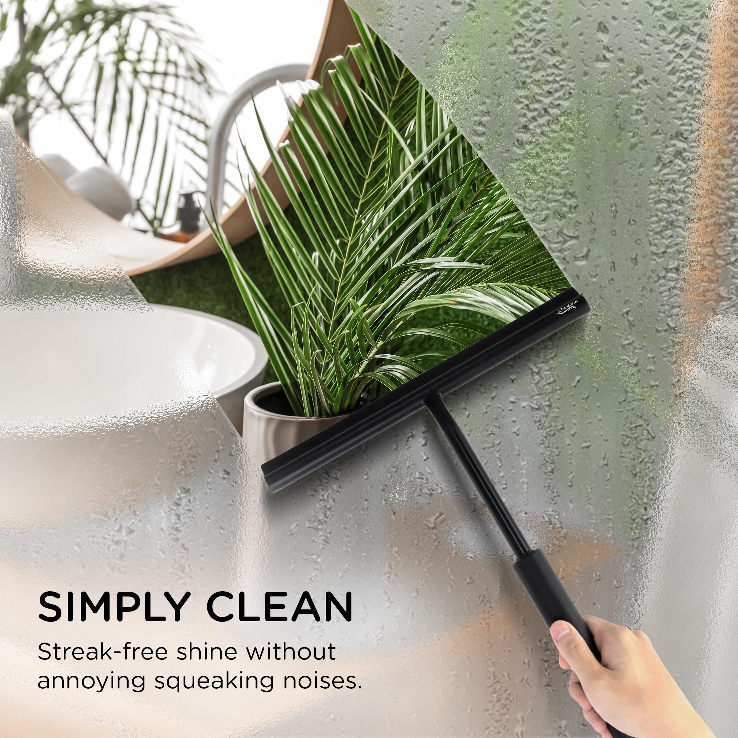 Badiona long-handle design offers comfortable grip during cleaning.