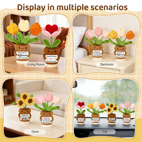 Bafeil wooden pedestal stand elevates crochet plants for elegant display.