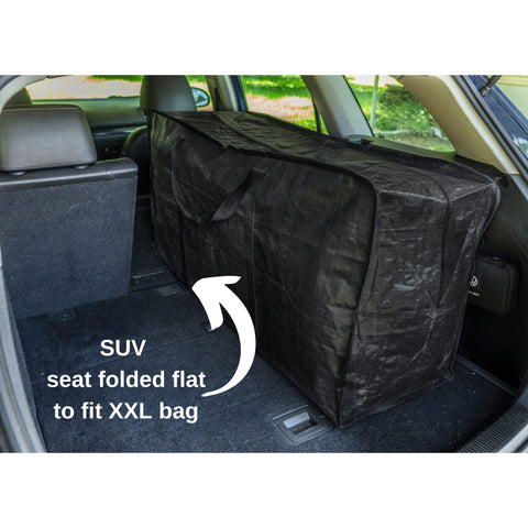 BAG-THAT 68.5 gal XXL bag in use for moving and storage