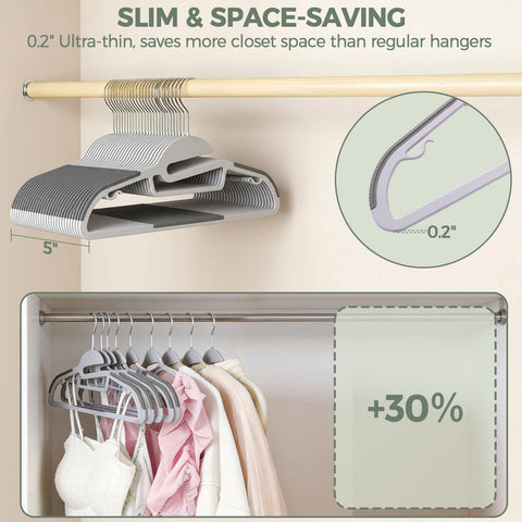 Bagail 360-degree swivel hooks offer easy access to garments.