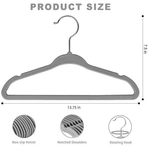 BAGAIL velvet hanger for kids showing dual shoulder notches for camisoles