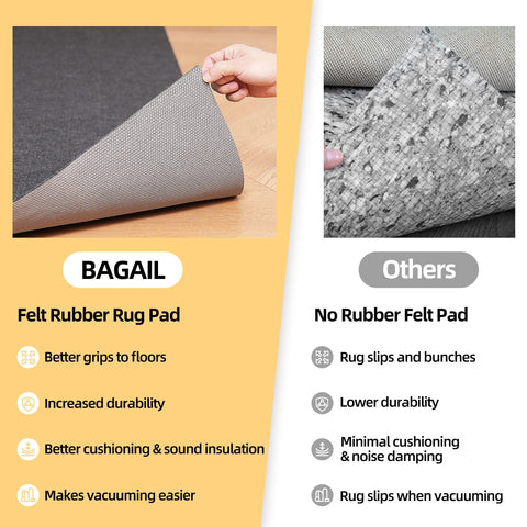 BAGAIL BASICS no-residue rug pad won’t mark delicate floors