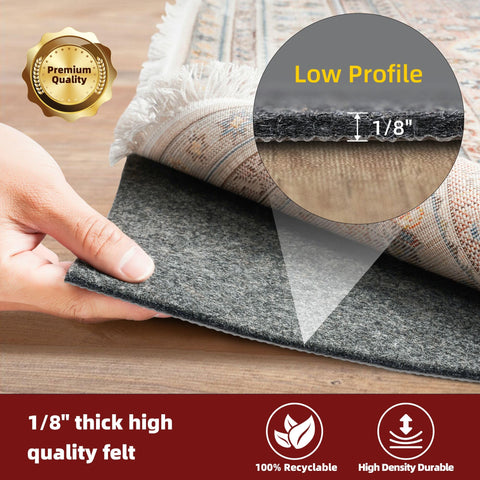 BAGAIL BASICS non-slip rug pad keeps rugs in place in busy hallways