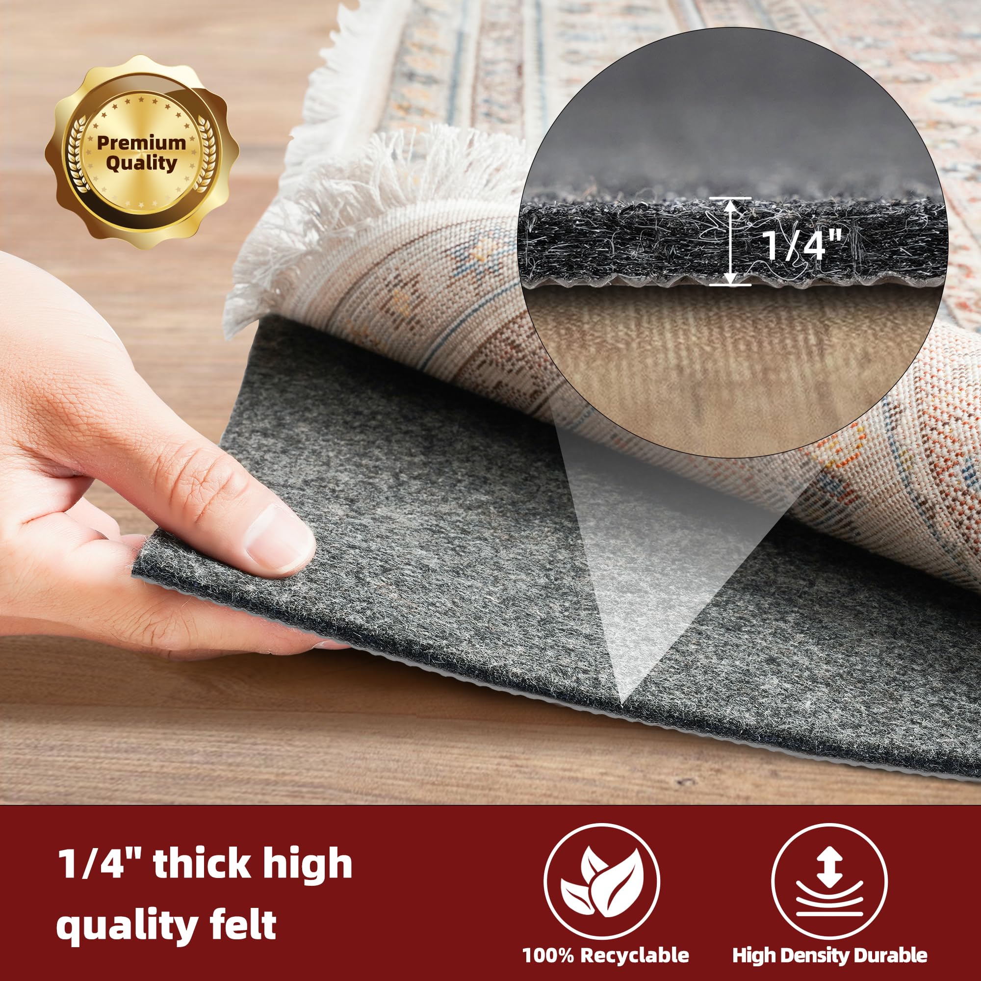 BAGAIL BASICS 1/4-inch thickness provides soft underfoot cushioning.