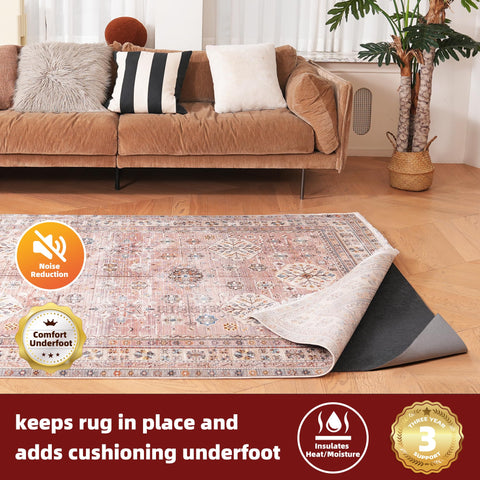 BAGAIL BASICS non-slip rug pad maintains rug position with strong grip.
