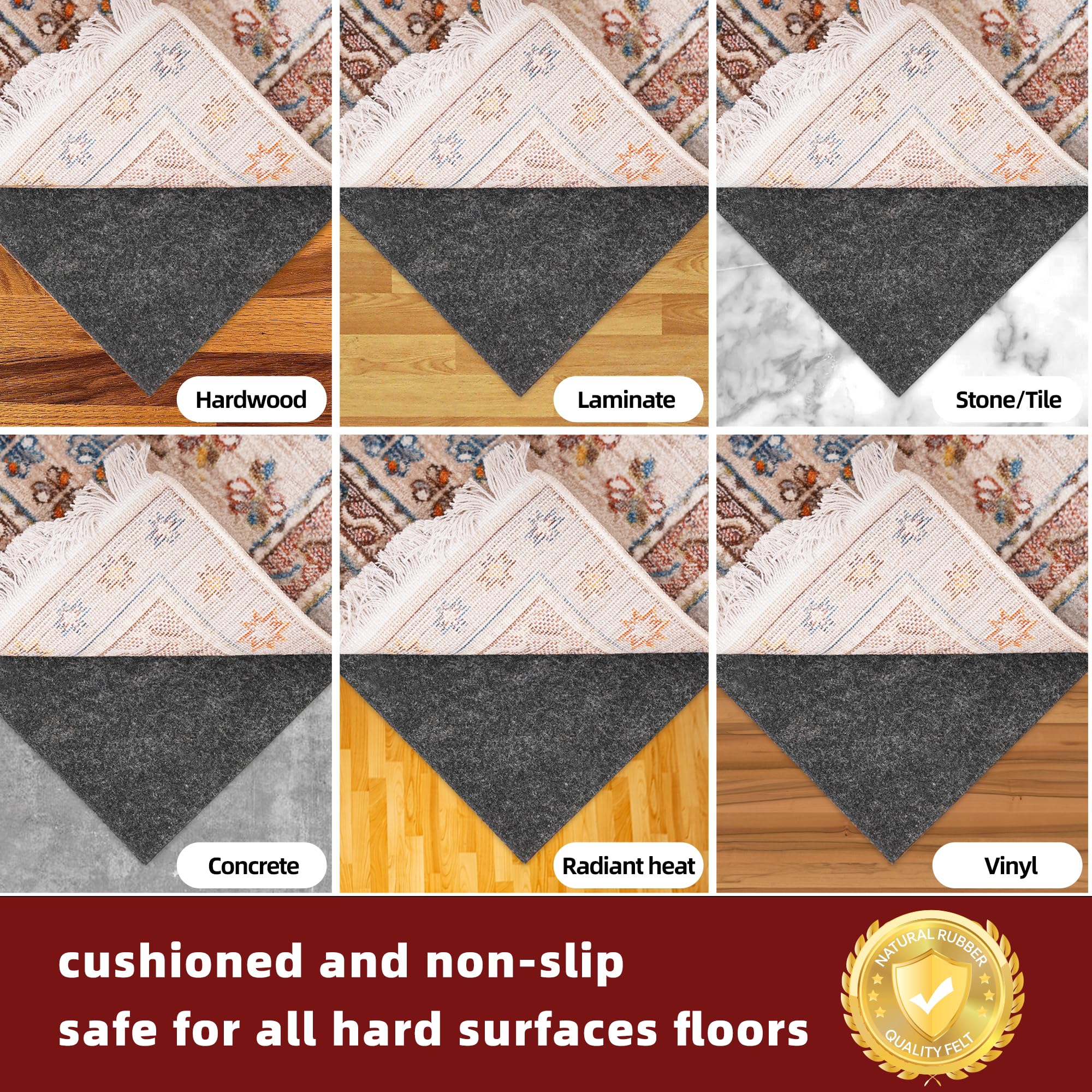 BAGAIL BASICS rug pad can be trimmed to fit irregular rug shapes.