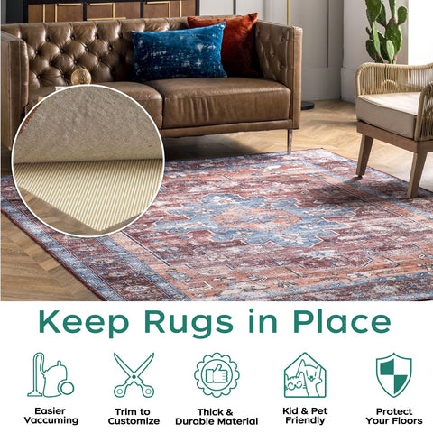 BAGAIL BASICS rug pad under rug on a clean floor demonstrates stable placement.