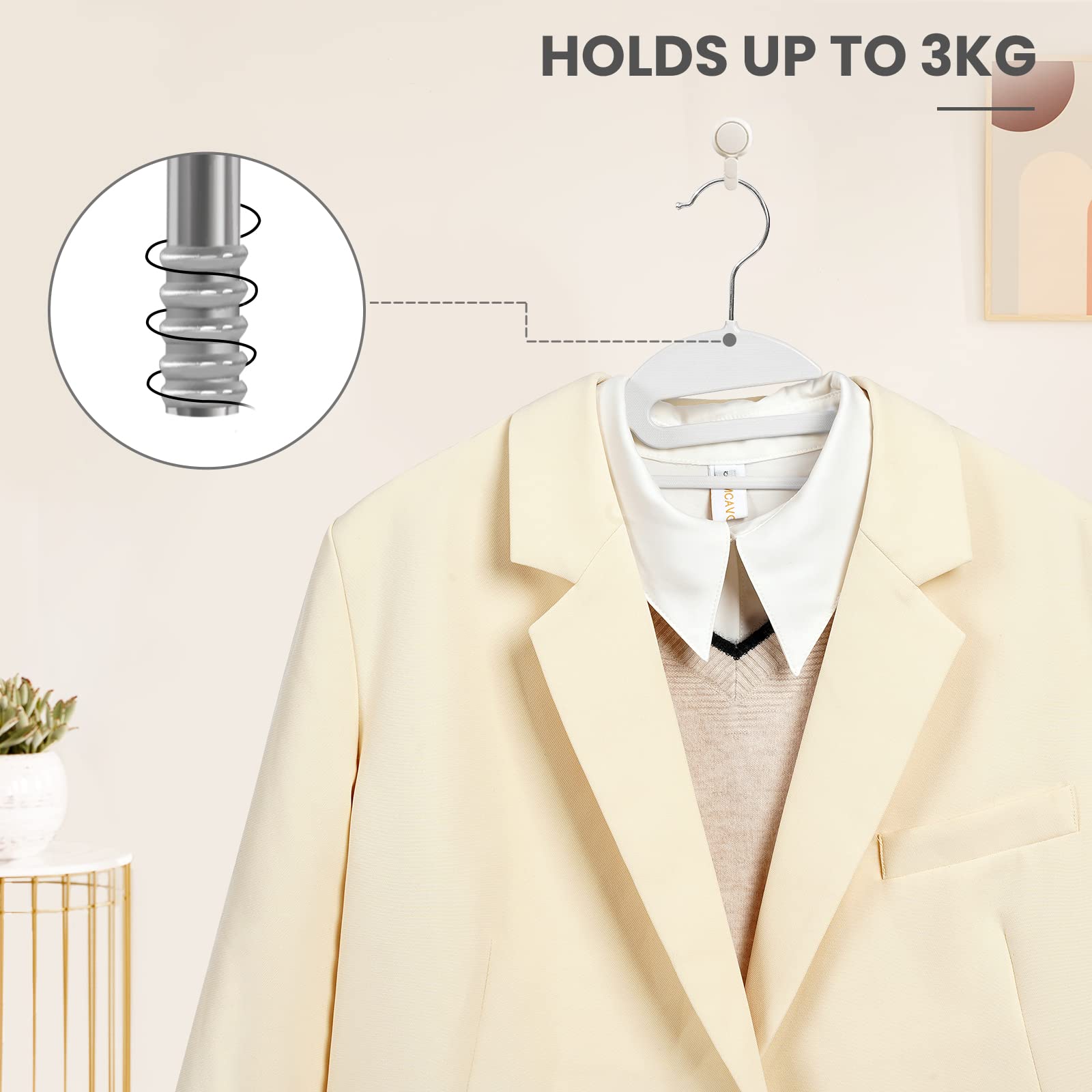 BAGAIL extra hanging space supports belts, scarves, and accessories.