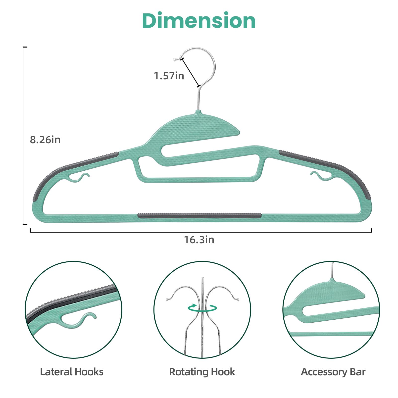 Non-slip TPR pads prevent slipping and protect collars on shirts.