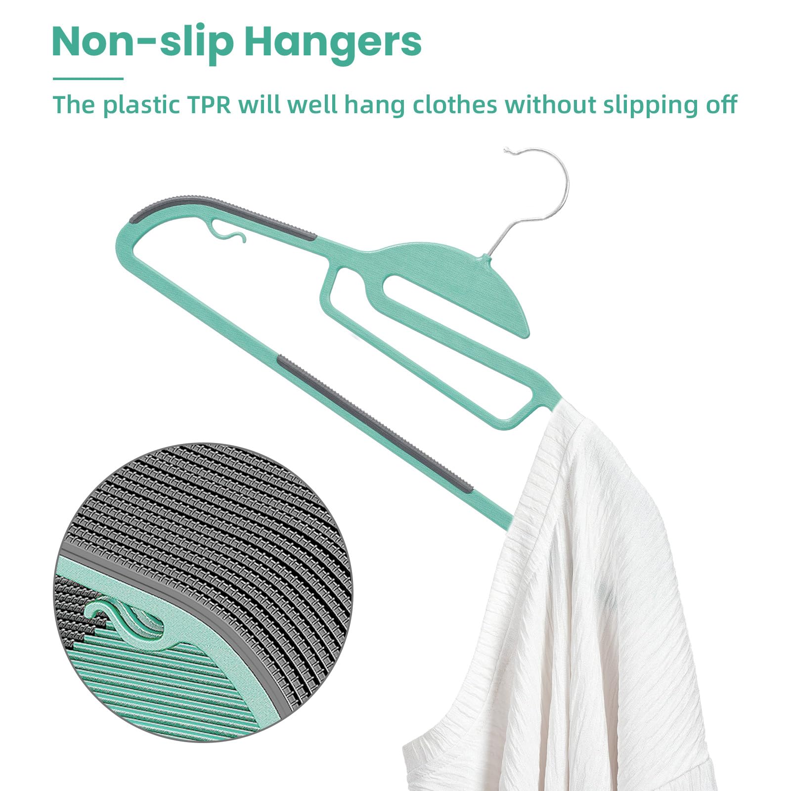 S-shaped design reduces collar deformation while hanging.
