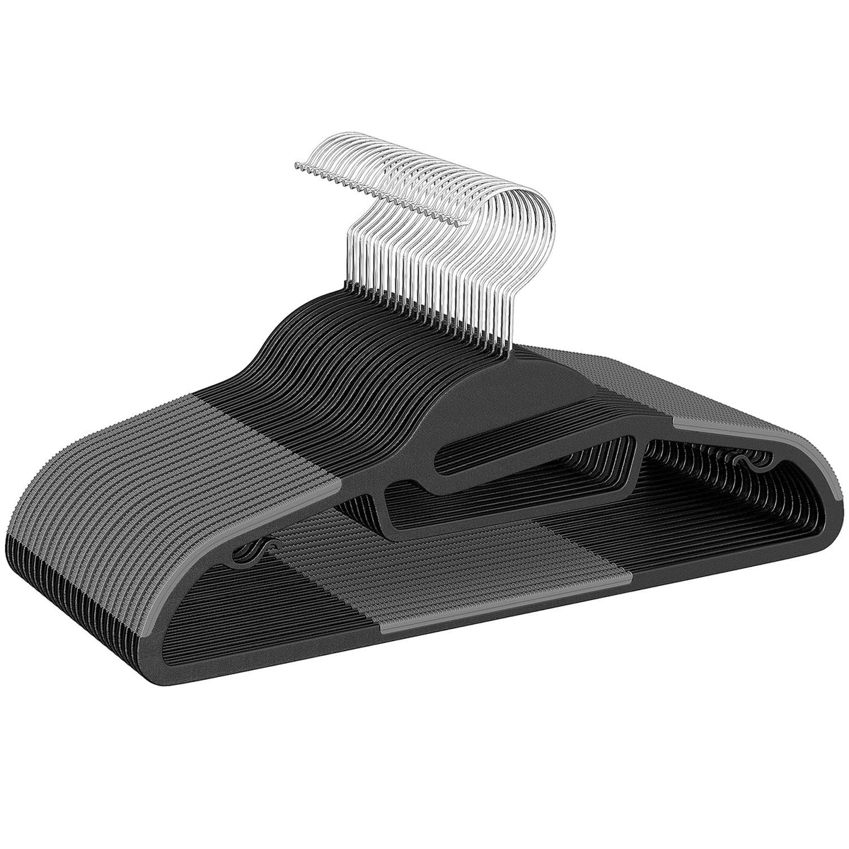BAGAIL heavy-duty plastic hangers 50-pack provide durable support for heavy garments.