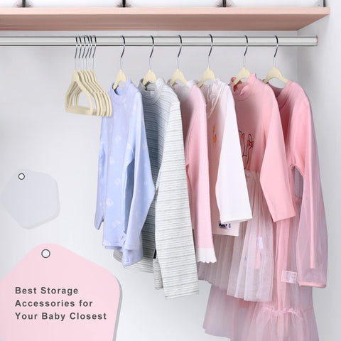 Bagail kids velvet hanger 11in ivory reinforced rounded edge protects garment shape