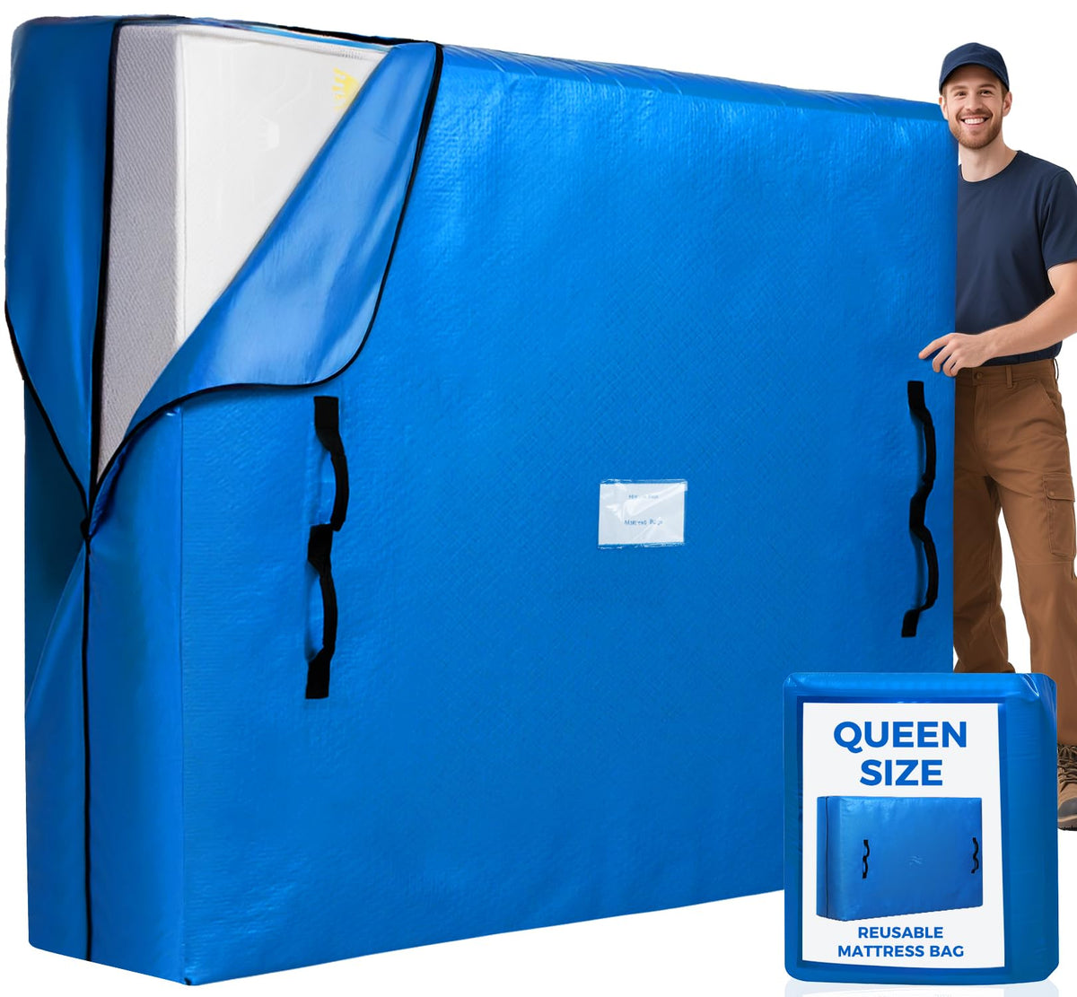 Bagail mattress bag blue queen protects your mattress during moving