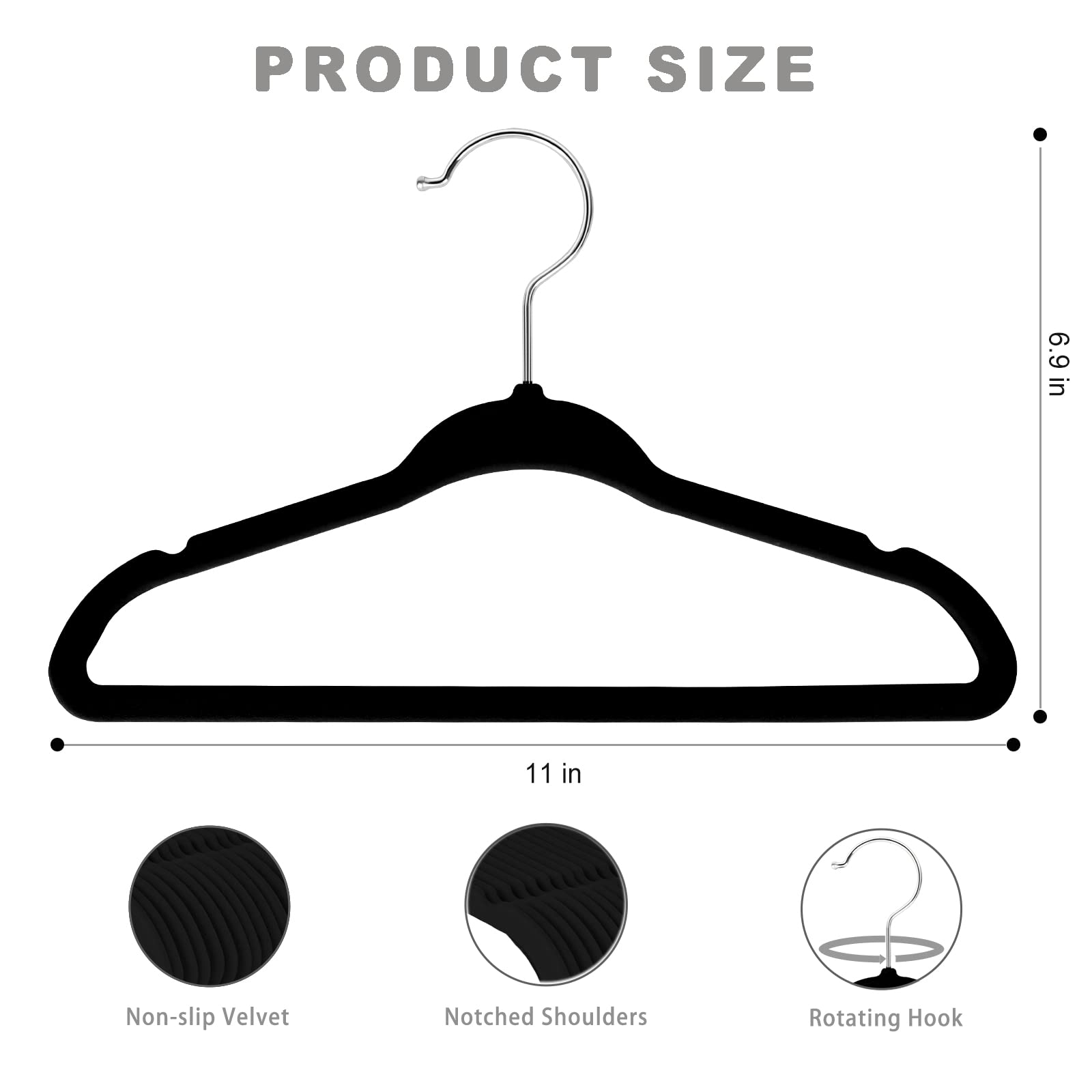 BAGAIL non-slip shoulder notches keep delicate garments from slipping off securely.