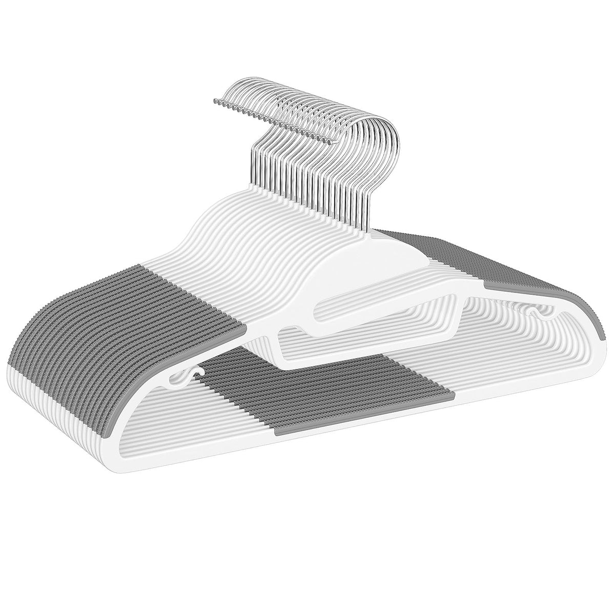 BAGAIL plastic hanger 50-pack with non-slip design for shirts and pants, neat results.
