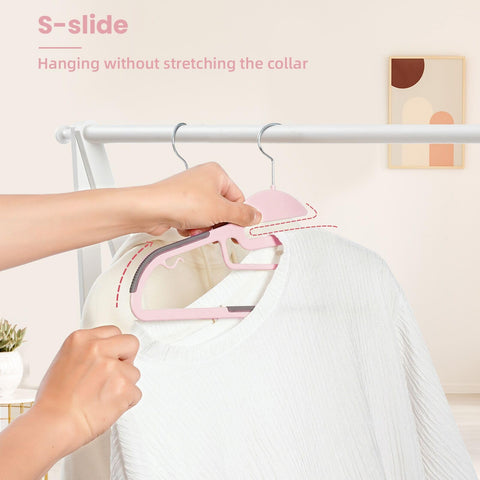 BAGAIL hanger with secondary bar for belts, ties, and scarves.