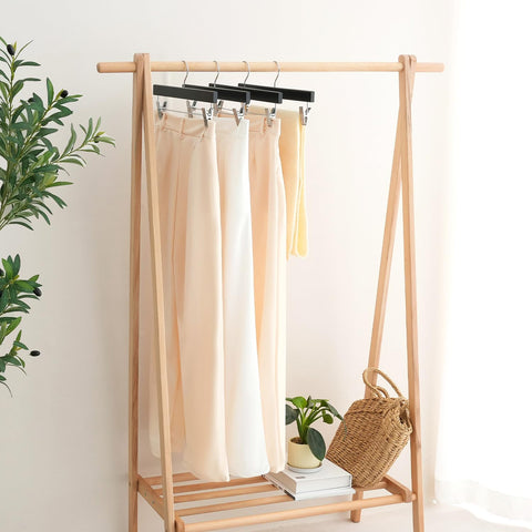 Bagail wooden pants hanger pack of 20 organizes outfits efficiently