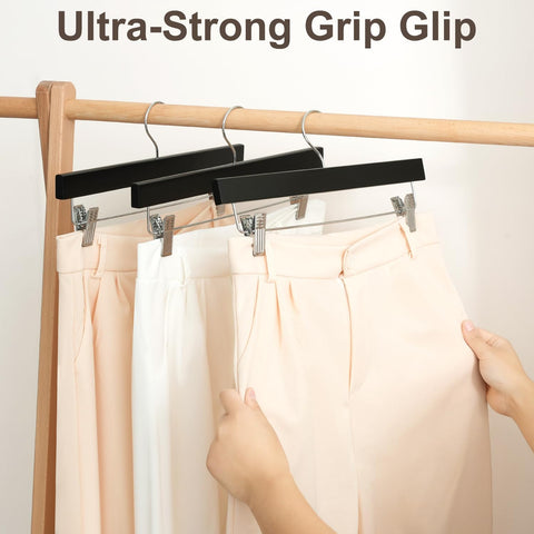 Bagail wooden pants hanger designed for trousers and jeans to prevent wrinkles