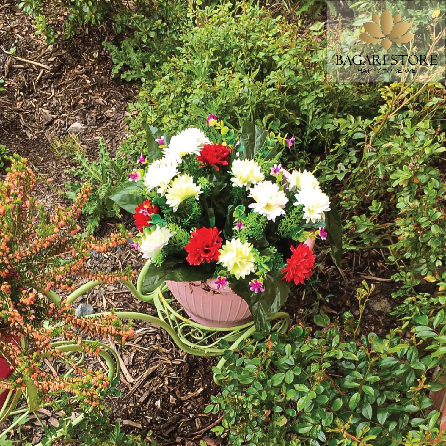 Bagari outdoor-ready 41cm artificial flowers with UV resistance and lasting color
