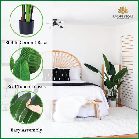 Bagari artificial silk Bird of Paradise palm brings low-maintenance tropical charm.