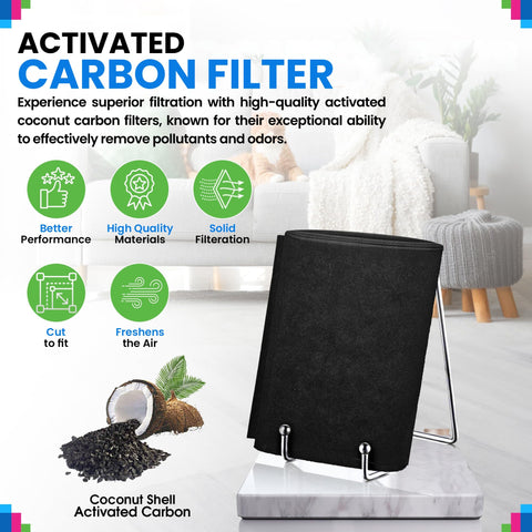 Bagean activated-carbon filter sheet 16x48 fits purifiers and helps odor control.